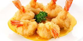 Production of seafood in batter