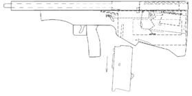 Manufacture of manual automatic small arms with the use of a patent Device for quick change shop, the Device for quick change of store layout according to the scheme bullpup