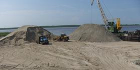 Extraction of sand and gravel and construction materials on its basis